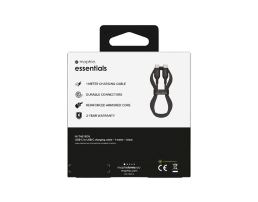 Cáp USB-C To USB-C (60W) Essentials 1m Màu Đen - 409912236 Mophie ảnh 2