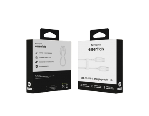 Cáp USB-C To USB-C (60W) Essentials 1m Màu Trắng - 409912186 Mophie ảnh 2