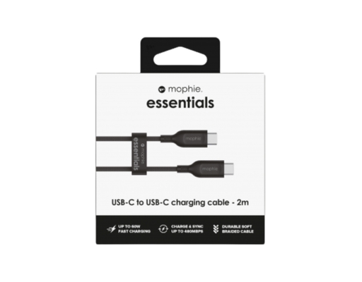 Cáp USB-C To USB-C (60W) Essentials 2m Màu Đen - 409912237 Mophie ảnh 3