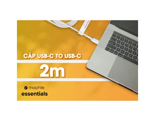 Cáp USB-C To USB-C (60W) Essentials 2m Màu Trắng - 409912187 Mophie ảnh 5