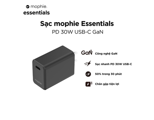 Sạc Essentials 30W 1C GaN Màu Đen - 409916729 Mophie ảnh 6