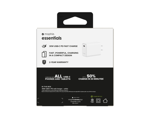 Sạc Essentials 30W 1C GaN Màu Trắng - 409916728 Mophie ảnh 5