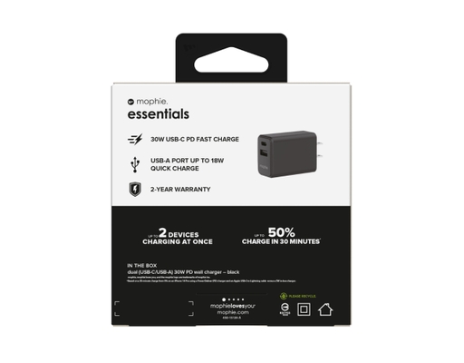 Sạc Essentials PD 30W 1A1C Màu Đen - 409912219 Mophie ảnh 5