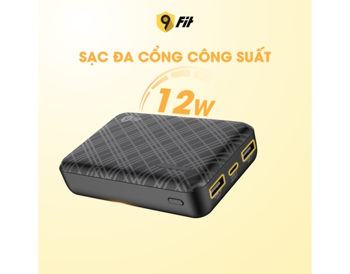 Sạc Dự Phòng Lite 10.000mAh/3.7V Lõi Pin Li-Polymer 9PL10K03B Màu Đen 9Fit ảnh 8