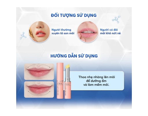 Son Dưỡng Môi Không Màu Làm Mềm Môi Lip Cream 1.5g DHC ảnh 3