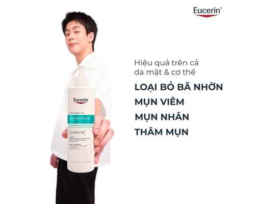 Gel Rửa Mặt Giảm Mụn Và Thâm Mụn Dermopure Clinical Correcting Gel To Foam 2% Sacilyd Acid 400ml Eucerin ảnh 6