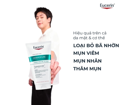 Gel Rửa Mặt Giảm Mụn Và Thâm Mụn Dermopure Clinical Correcting Gel To Foam 2% Sacilyd Acid 150ml Eucerin ảnh 5