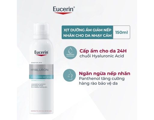 Xịt Dưỡng Ẩm Cho Da Nhạy Cảm Hyaluron Moisturizing Mist Spray 150ml Eucerin ảnh 3
