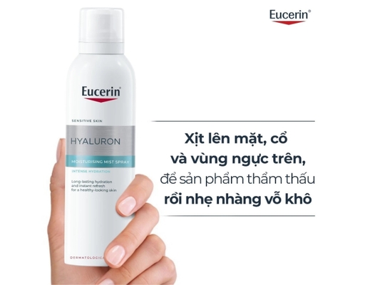 Xịt Dưỡng Ẩm Cho Da Nhạy Cảm Hyaluron Moisturizing Mist Spray 150ml Eucerin ảnh 8