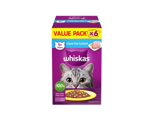 Hộp 6 Gói Pate Cho Mèo Trưởng Thành Vị Cá Biển 80g Whiskas ảnh 0