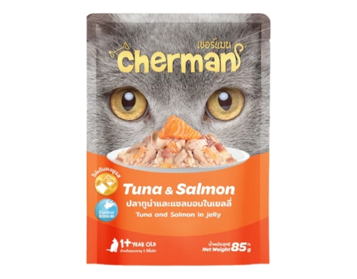 Pate Cho Mèo Từ 2 Tháng Tuổi Vị Cá Hồi & Cá Ngừ 85g Cherman ảnh 0