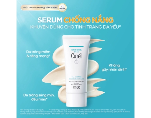 Serum Chống Nắng Vật Lý Phổ Rộng Cho Da Nhạy Cảm Skin Repair UV Protection SPF50 PA+++ 60g Curél ảnh 2