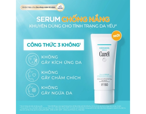 Serum Chống Nắng Vật Lý Phổ Rộng Cho Da Nhạy Cảm Skin Repair UV Protection SPF50 PA+++ 60g Curél ảnh 4