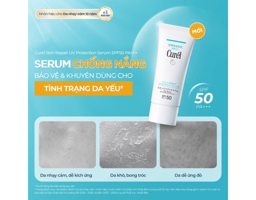 Serum Chống Nắng Vật Lý Phổ Rộng Cho Da Nhạy Cảm Skin Repair UV Protection SPF50 PA+++ 60g Curél ảnh 5