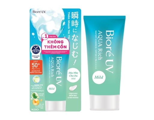 Tinh Chất Chống Nắng Vi Điểm Màng Nước Dịu Nhẹ UV Aqua Rich Mild Essence SPF50+ PA++++ 50g Bioré ảnh 0