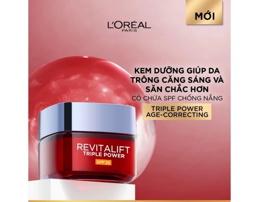 Kem Dưỡng Da Ban Ngày Giúp Giảm Nhăn & Tăng Độ Săn Chắc Da Revitalift Triple Power 50ml L'Oreal ảnh 1