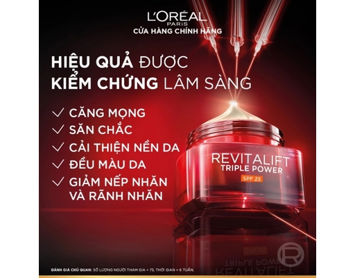 Kem Dưỡng Da Ban Ngày Giúp Giảm Nhăn & Tăng Độ Săn Chắc Da Revitalift Triple Power 50ml L'Oreal ảnh 3