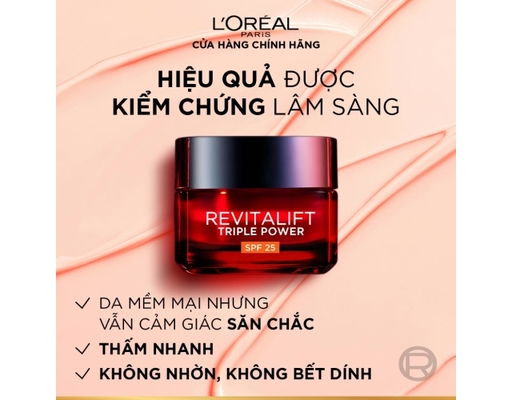 Kem Dưỡng Da Ban Ngày Giúp Giảm Nhăn & Tăng Độ Săn Chắc Da Revitalift Triple Power 50ml L'Oreal ảnh 5