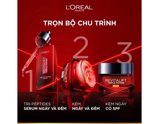 Serum Với Ba Loại Peptides Giảm Nhăn, Tăng Độ Săn Chắc Da Revitalift Triple Power 30ml L'Oreal ảnh 6