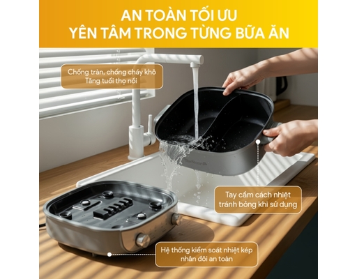 Nồi Lẩu Điện Đa Năng MPB-7257 Dung Tích 5L BlueStone ảnh 6