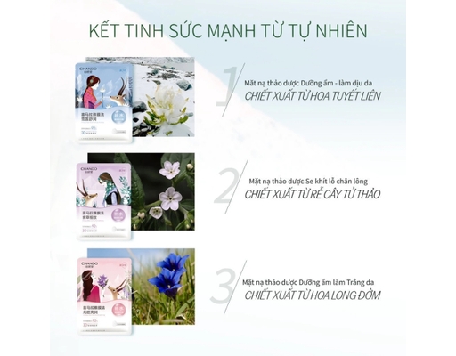 Mặt Nạ B5 Cấp Ẩm Dịu Da Himasnow Saussurea Soothing Mask 26ml CHANDO HIMALAYA ảnh 2