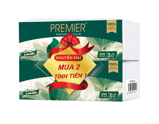 Khăn Giấy Lụa Rút 200 Tờ 3 Lớp Premier ảnh 0