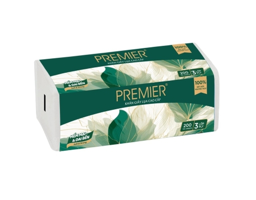 Khăn Giấy Lụa Rút 200 Tờ 3 Lớp Premier ảnh 1