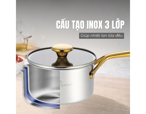 Nồi Inox Aureon Có Nắp 24cm La Gourmet ảnh 6