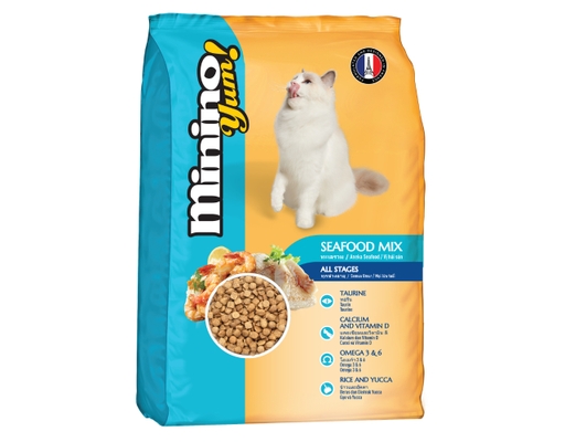Thức Ăn Dạng Hạt Cho Mèo Mọi Lứa Tuổi Vị Hải Sản, Gói Nhỏ Tiện Lợi 350g Minino Yum ảnh 0