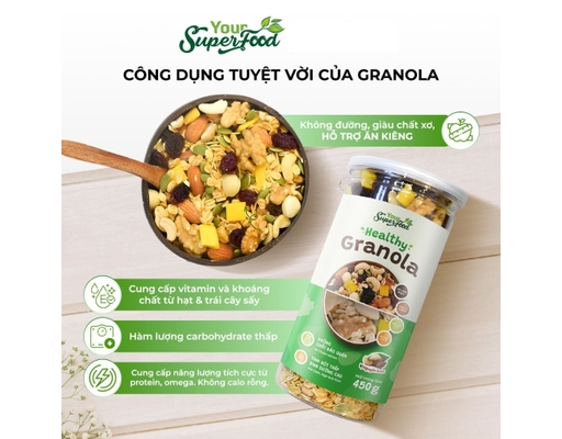Granola Vị Nguyên Bản Your Superfood 450g Superfood ảnh 2