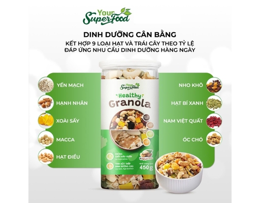 Granola Vị Nguyên Bản Your Superfood 450g Superfood ảnh 3
