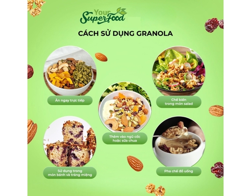 Granola Vị Nguyên Bản Your Superfood 450g Superfood ảnh 4