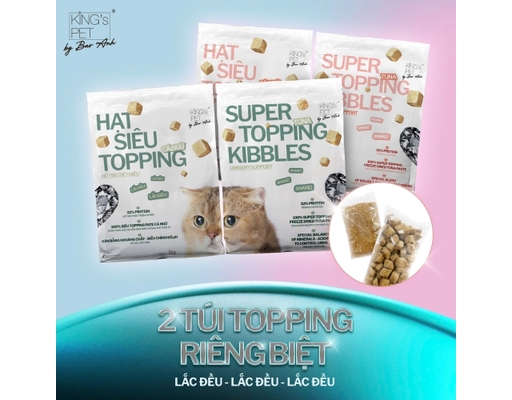 Thức Ăn Dạng Hạt Cho Mèo Topping Cá Ngừ Hỗ Trợ Búi Lông 1kg King's Pet ảnh 1