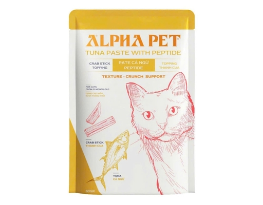 Pate Cho Mèo Topping Thanh Cua 60g Alpha Pet ảnh 0