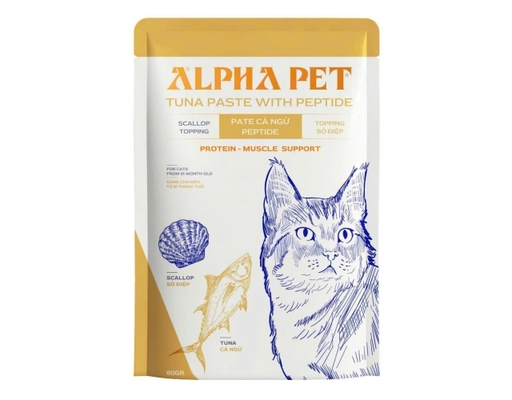 Pate Cho Mèo Topping Sò Điệp 60g Alpha Pet ảnh 0