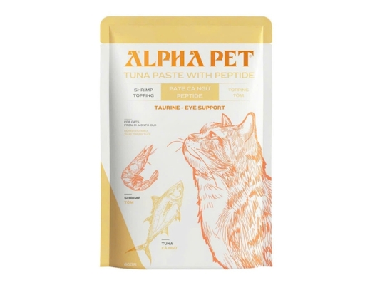 Pate Cho Mèo Topping Tôm 60g Alpha Pet ảnh 0
