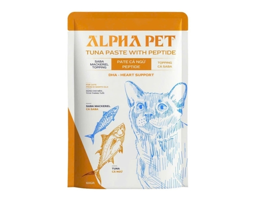 Pate Cho Mèo Topping Cá Saba 60g Alpha Pet ảnh 0