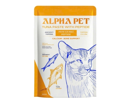 Pate Cho Mèo Topping Cá Cơm 60g Alpha Pet ảnh 0