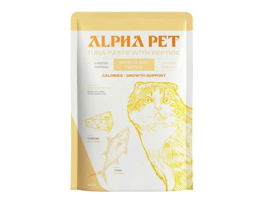 Pate Cho Mèo Topping Phô Mai 60g Alpha Pet ảnh 0