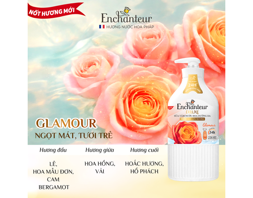 Sữa Tắm Dưỡng Da Nước Hoa Glamour 650g Enchanteur ảnh 2