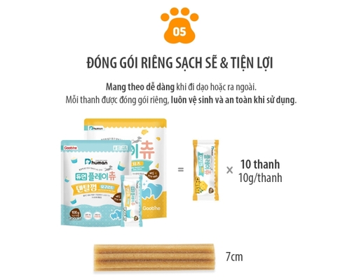 Bánh Thưởng Sạch Răng Cho Chó Vị Sữa Chua Snack Dental Gum Yogurt 100g Dhuman ảnh 2