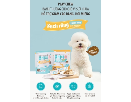 Bánh Thưởng Sạch Răng Cho Chó Vị Sữa Chua Snack Dental Gum Yogurt 100g Dhuman ảnh 3