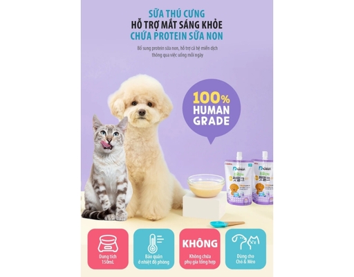 Sữa Cho Chó Mèo Hỗ Trợ Mắt 150ml Dhuman ảnh 2