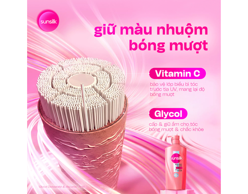 Dầu Xả Luminous UV Glycol-Vita C + Complex Cho Tóc Bóng Mượt Tỏa Nắng 100 Giờ 600g Sunsilk ảnh 3