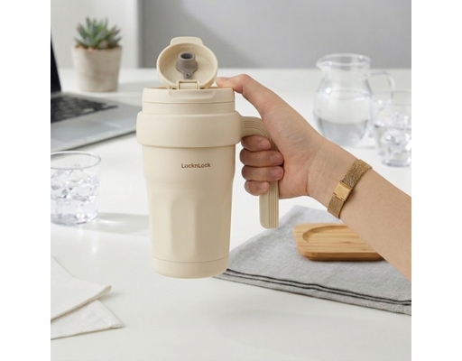 Ly Giữ Nhiệt Comfy Handle 660ml LHC4363IVY Màu Ngà LocknLock ảnh 2