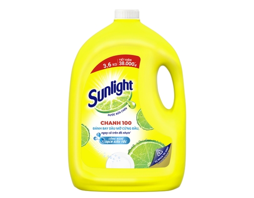 Nước Rửa Chén Bát Chanh Sạch Nhanh 3.6kg Sunlight ảnh 0