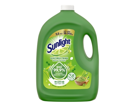 Nước Rửa Chén Bát Trà Xanh Khử Mùi Tanh 3.5kg Sunlight ảnh 0