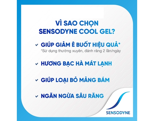 Kem Đánh Răng Mát Lạnh, Giảm Ê Buốt Cool Gel 100g Sensodyne ảnh 5