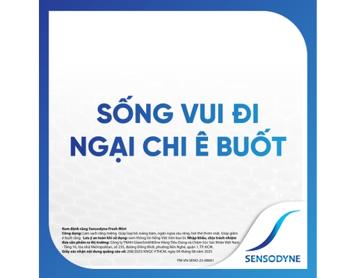 Kem Đánh Răng Hương Bạc Hà The Mát Fresh Mint 160g Sensodyne ảnh 5