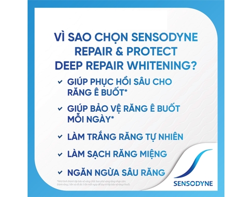 Kem Đánh Răng Bảo Vệ Răng Ê Buốt Sáng Răng Repair & Protect Extra Fresh 100g Sensodyne ảnh 8